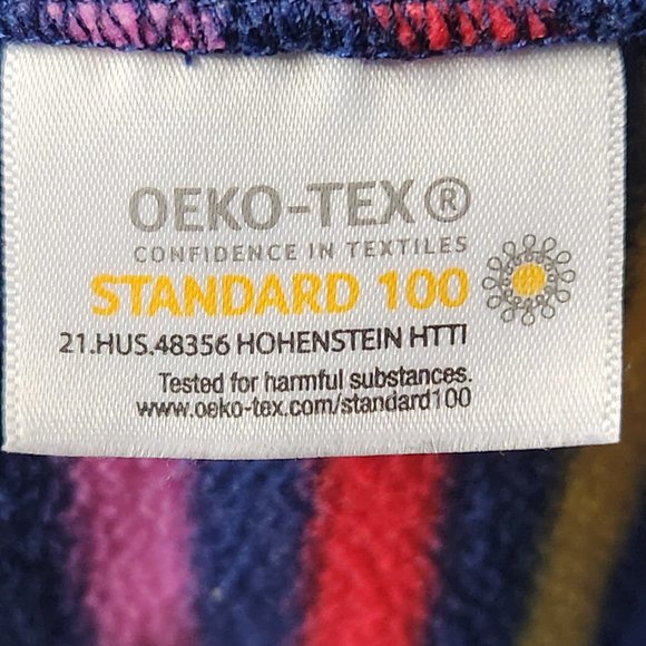 Land End Womens Multi Color Striped Half Zip Fleece Oeko-Tex Pullover Size Small - Picture 6 of 11